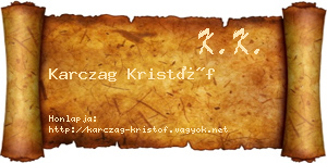 Karczag Kristóf névjegykártya