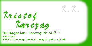 kristof karczag business card